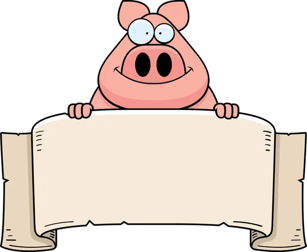 Çizgi film domuz afiş — Stok Vektör