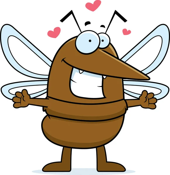 Γελοιογραφία κουνουπιών αγκαλιά — Διανυσματικό Αρχείο