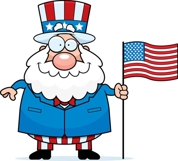Bandera de hombre patriótico de dibujos animados — Archivo Imágenes Vectoriales