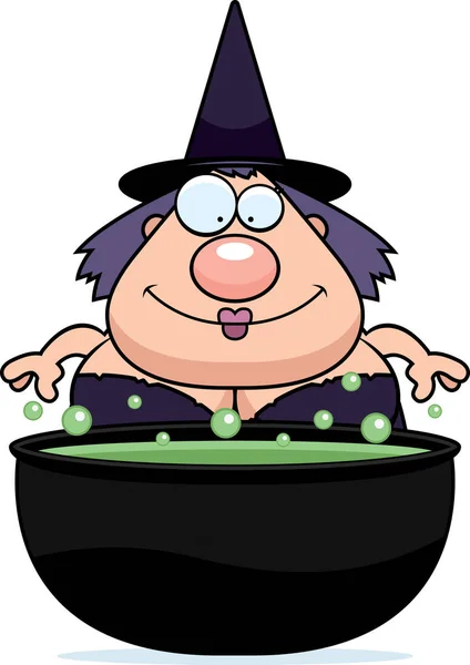 Cartoon Witch Cauldron — Stock Vector