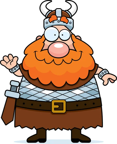 Kreslený Viking mává — Stockový vektor