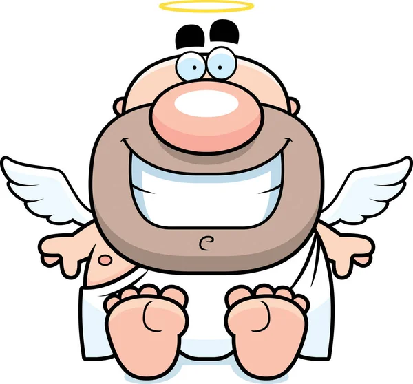 Cartoon Angel Sitting — Stock Vector