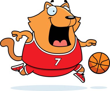 Karikatür kedi basketbol