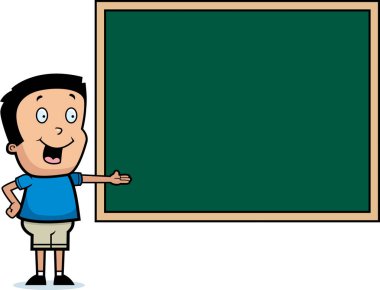 Çizgi film çocuk kara tahta