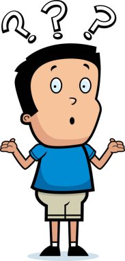 Çizgi film çocuk Shrugging