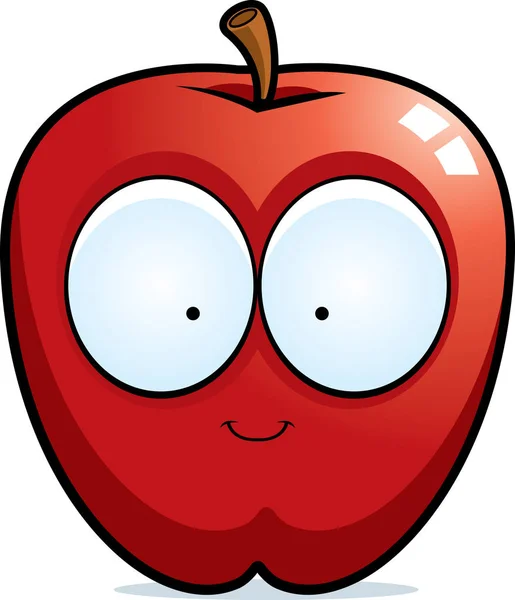 Cartoon Apple glimlachen — Stockvector