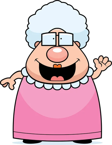 Cartoon mormor vinka — Stock vektor