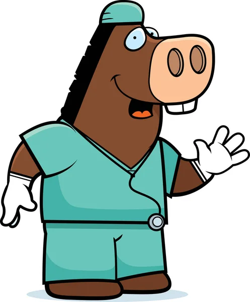 Cartoon Donkey läkare — Stock vektor