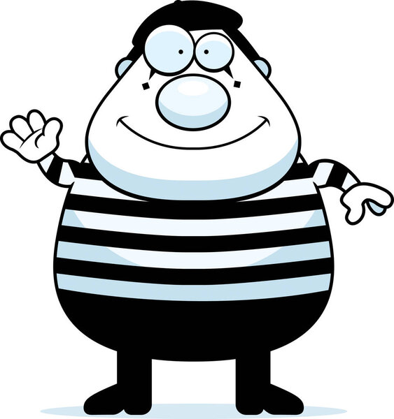 Cartoon Mime Waving