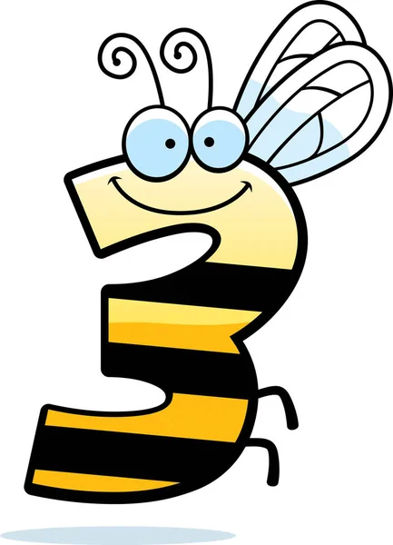 Cartoon nummer drie Bug — Stockvector
