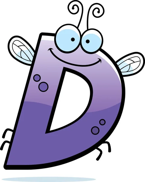 Cartoon bokstaven D bugg — Stock vektor