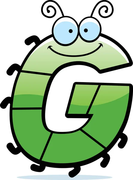 Γελοιογραφία γράμμα G Bug — Διανυσματικό Αρχείο
