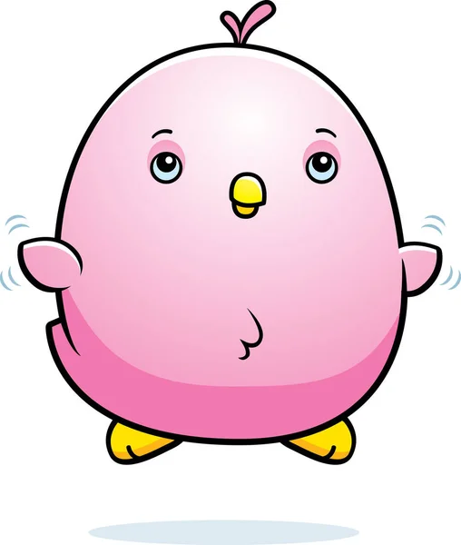 Cartoon Baby Pink Parakeet Fly — Stock Vector