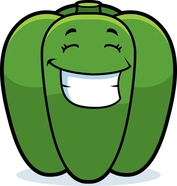 Desenhos animados Bell Pepper Grinning — Vetor de Stock