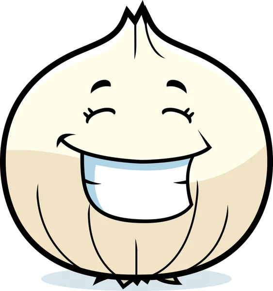 Caricatura de cebolla sonriendo — Vector de stock