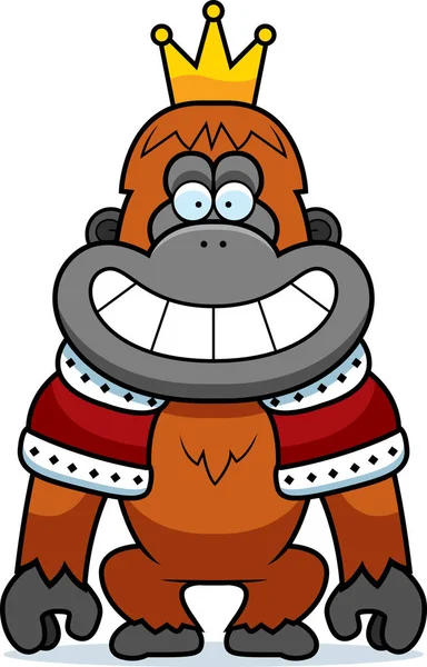 Dibujos animados Orangután Rey — Vector de stock