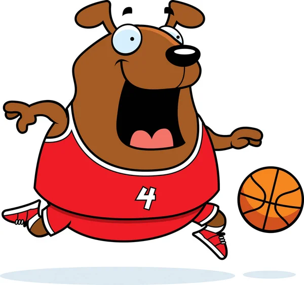 Cartoon Dog Basketball — Stockvektor
