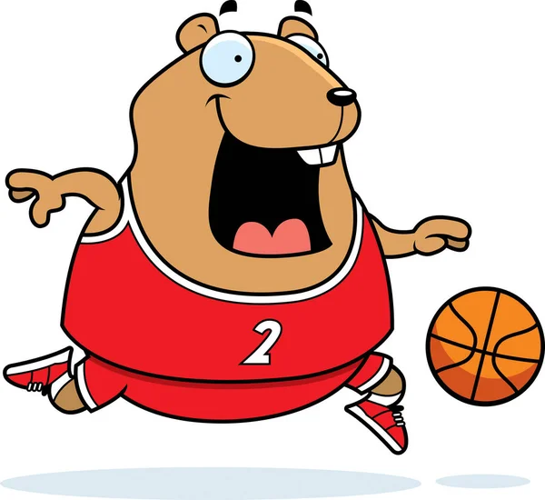 Kreslený křeček basketbal — Stockový vektor