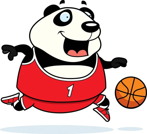 Çizgi film Panda basketbol — Stok Vektör