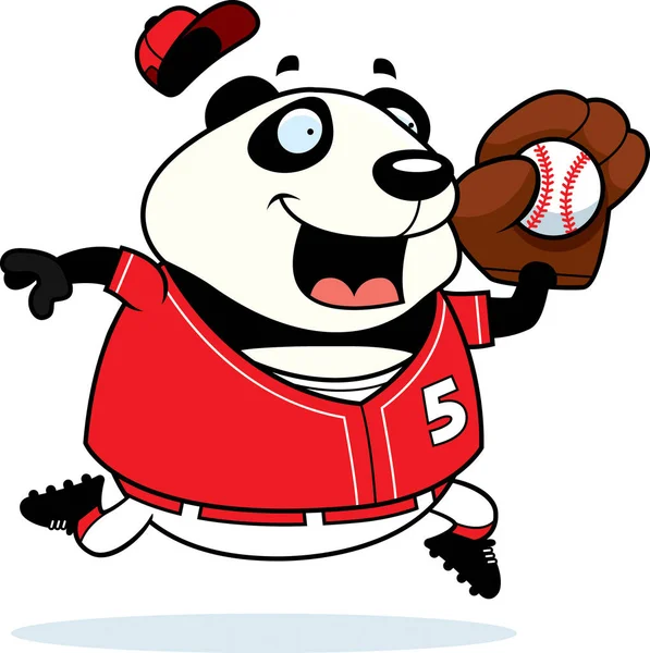 Rajzfilm Panda Baseball — Stock Vector