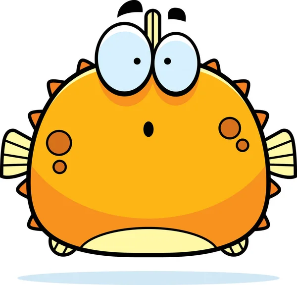 Surpreendido Little Blowfish — Vetor de Stock
