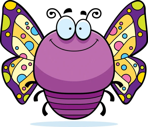 Sonriente mariposa — Vector de stock