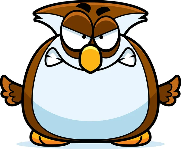 Angry Little Owl — Stock Vector