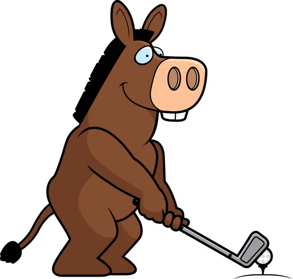 Cartoon Donkey Golf — Stock vektor