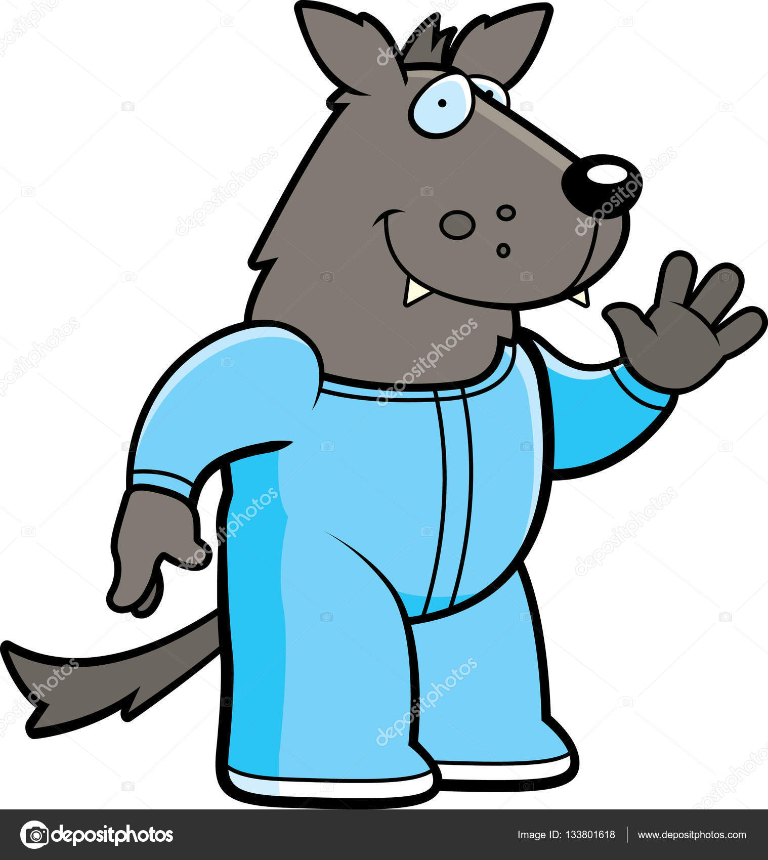 Pyjama de loup de dessin animé — Image vectorielle cthoman ... Pyjama de loup de dessin animé — Image vectorielle cthoman ...