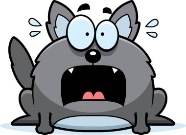 Çok korkmuş küçük kurt