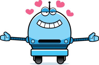 Hugging Male Robot clipart