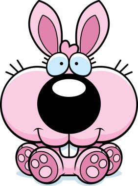 Çizgi film Bunny tavşan oturma