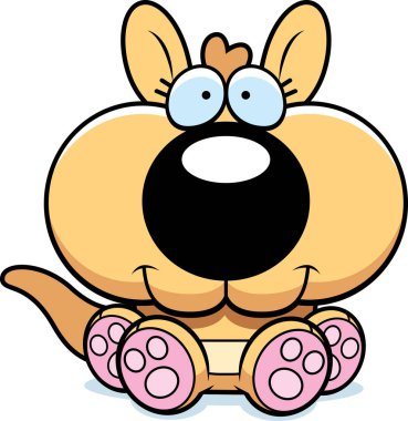 Çizgi film kanguru oturma