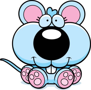 Çizgi film bebek fare oturma