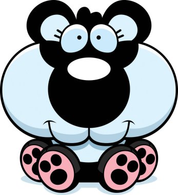 Çizgi film Panda yavrusu oturma