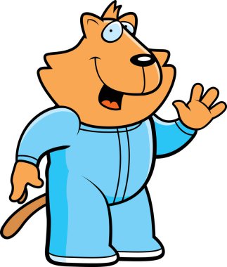 Karikatür kedi pijama