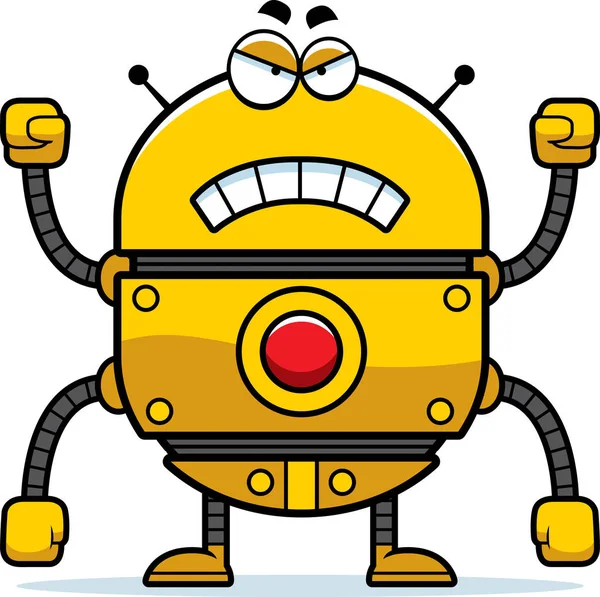 生气的黄金机器人 — 图库矢量图片