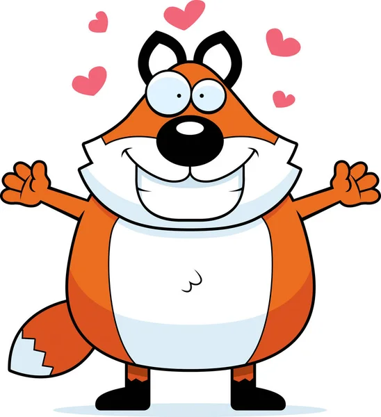 Cartoon Fox Hugging — Stock Vector