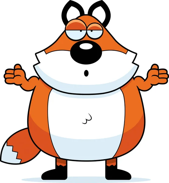 Cartoon Confused Fox — Stock Vector