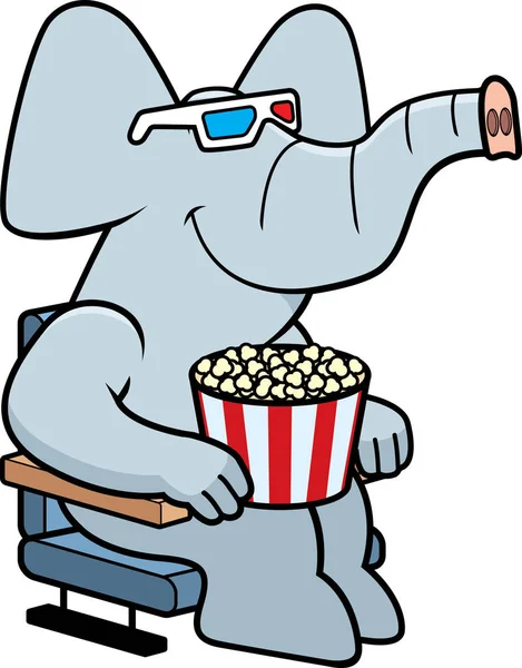 Zeichentrickfilm Elefant 3d Filme — Stockvektor