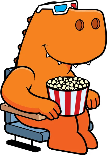 Karikatura dinosaurus 3d filmy — Stockový vektor