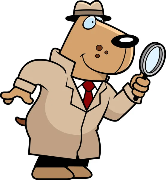 Detective de perro de dibujos animados — Archivo Imágenes Vectoriales