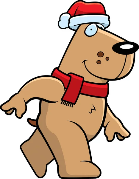 Cão de Natal dos desenhos animados — Vetor de Stock