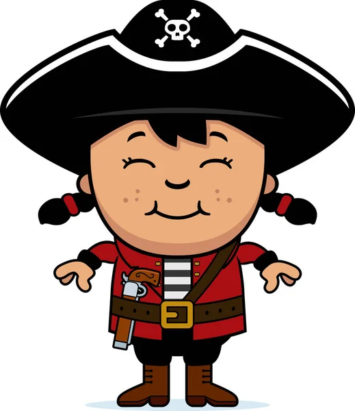幸せな海賊の女の子 — ストックベクタ