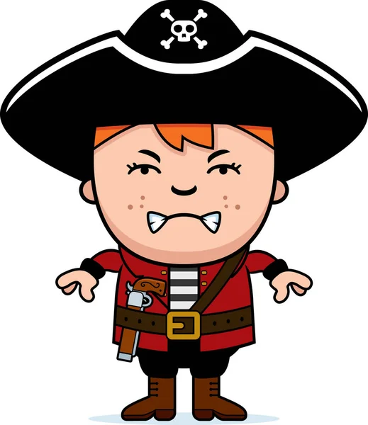 怒っている海賊少年 — ストックベクタ