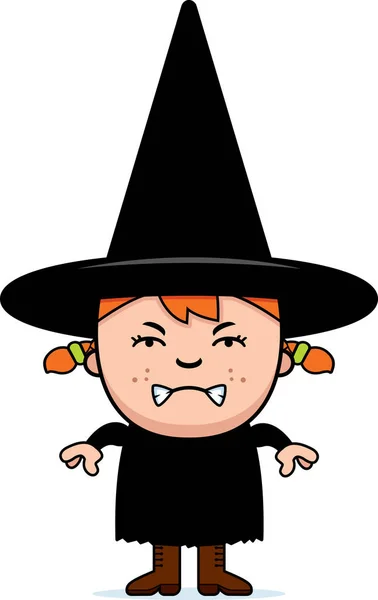 Angry Child Witch — Stock Vector