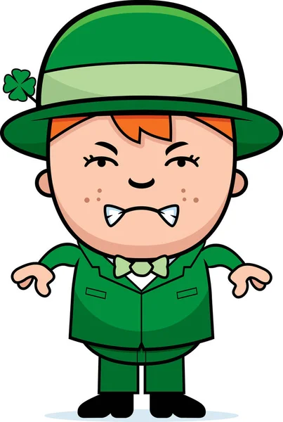 Angry Boy Leprechaun — Stock Vector