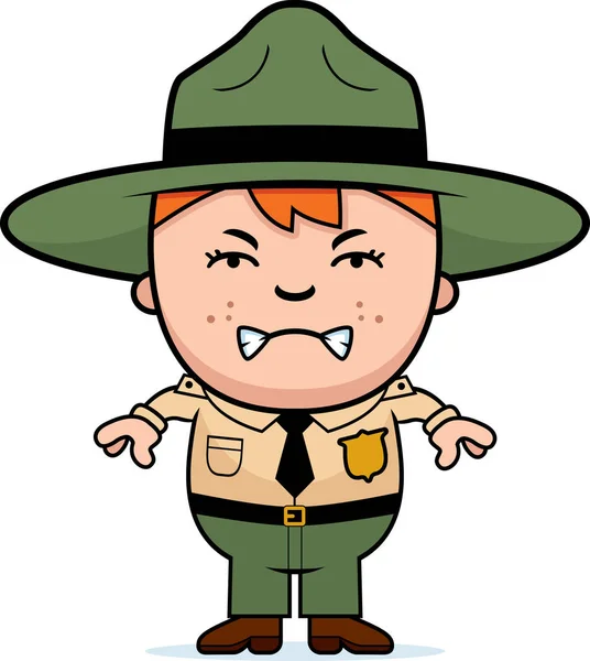 Rozzlobený Boy Park Ranger — Stockový vektor