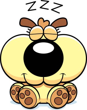 Uyuklayan karikatür köpek yavrusu köpek