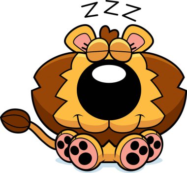 Çizgi film aslan yavrusu uyuklayan